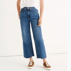Madewell Slim Wide-Leg Jeans in Crownridge Wash: Raw-Hem Edition